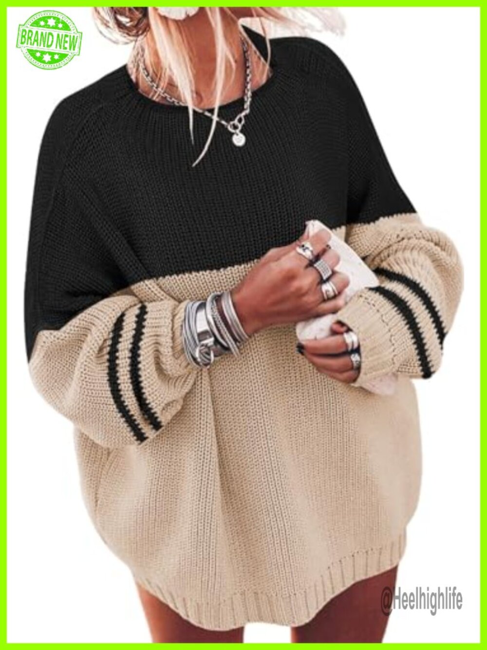 Oversized Chunky Knit Sweater Batwing Long Sleeve Pullover Women's